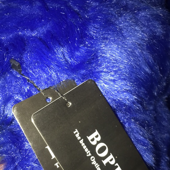 NEW Bopt the beauty optimal product faux fur blue coat size large - Picture 5 of 5